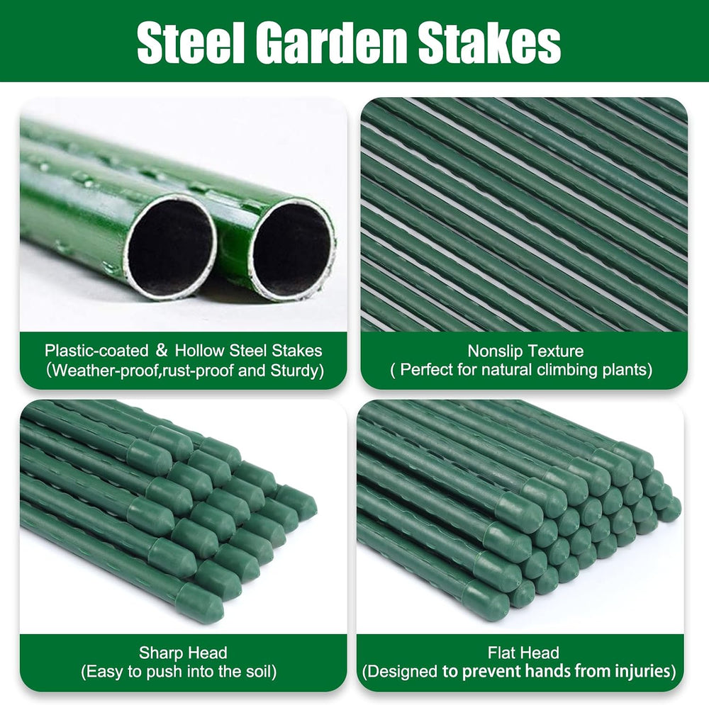 25 Pack 55 Inch Tall Plant Stakes for Tomatoes & Climbing Plants