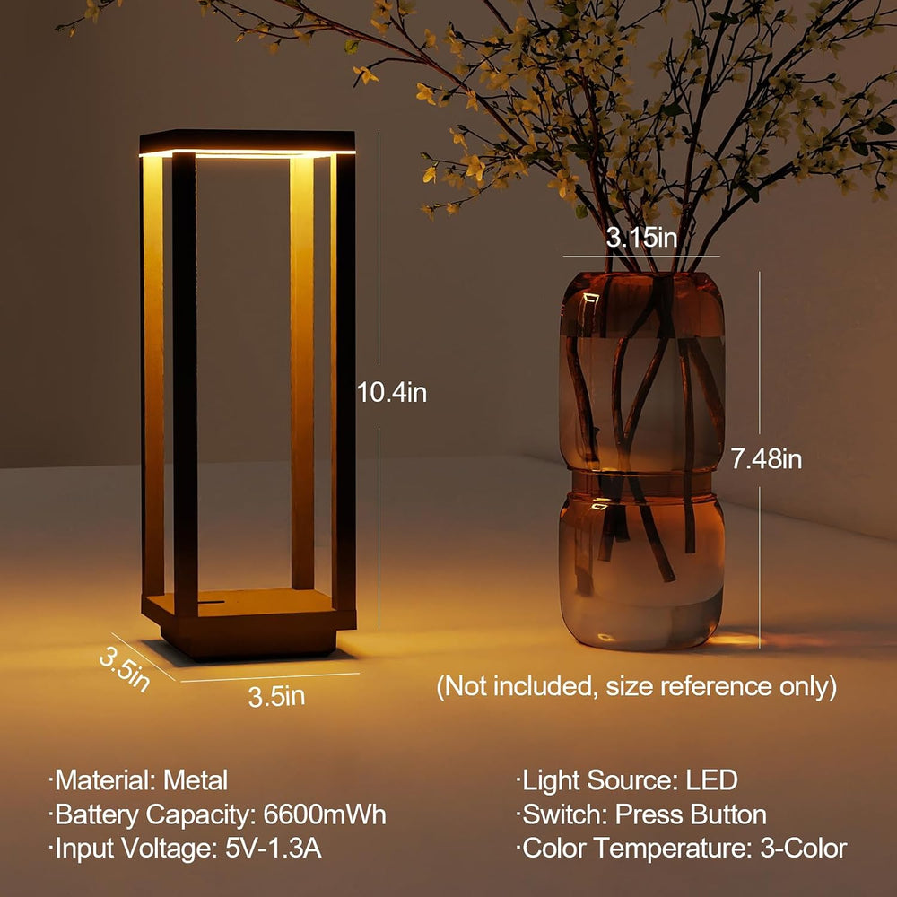 2Pack Cordless Table Lamp Rechargeable, 10" Portable Table Light