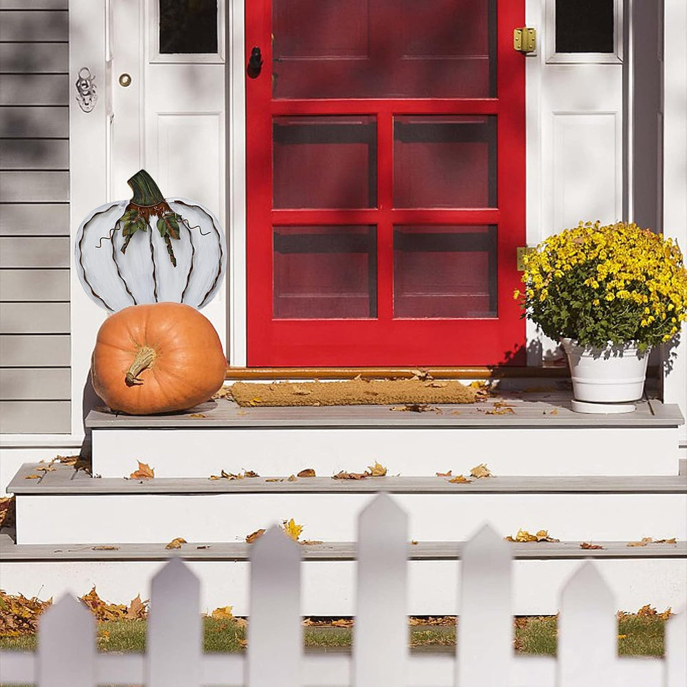Pumpkin Garden Stake Metal Yard Sign Fall Decor Decorative Pumpkin Yard