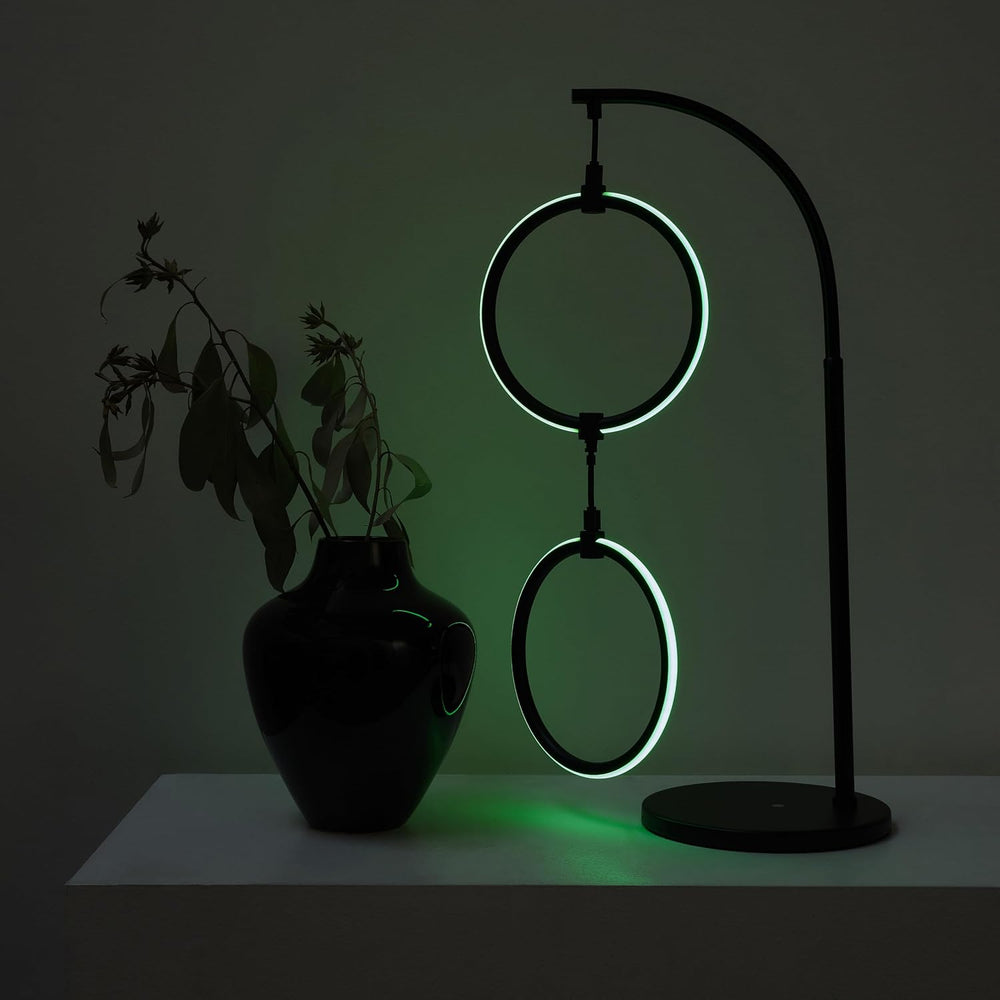 Brightech 2 Ring Lamp - 24" RGB Color Changing LED Table Lamp with 2 Han...