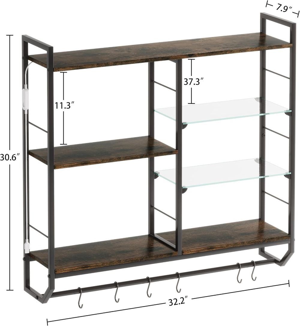 EYCOAL Gaming Floating Shelves, Wall Mounted Wooden Decor Display Shelf with ...