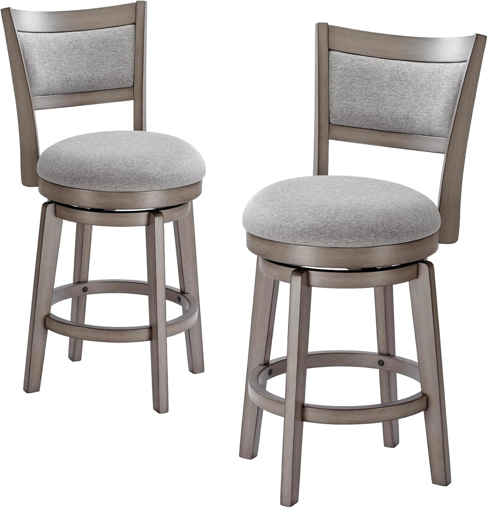 PrimeZone Swivel Bar Stools Set of 2, 24" Counter Height Barstools