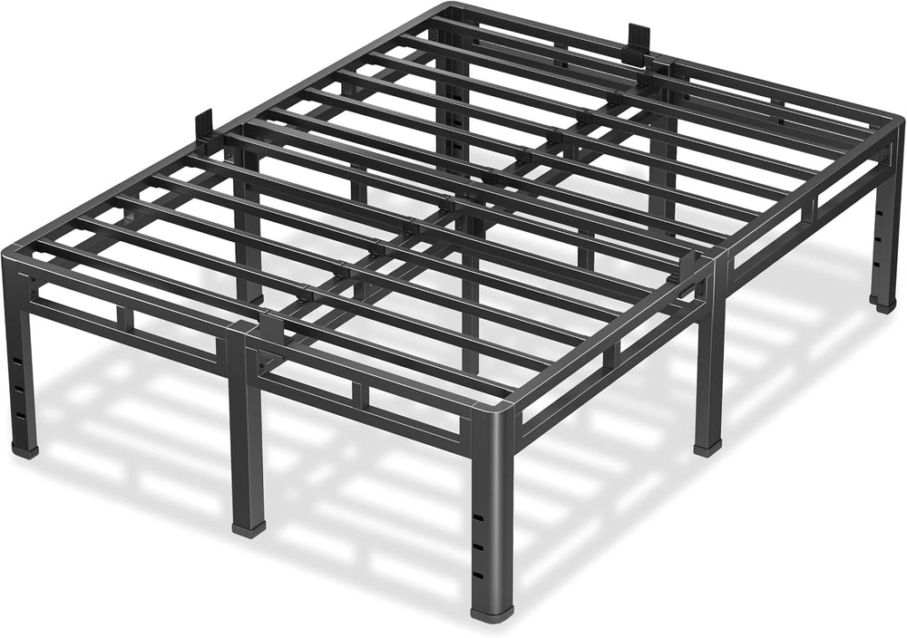 NKZ Queen Size Metal Platform Bed Frame, 24 Inch Dual-Layer Heavy Duty Base