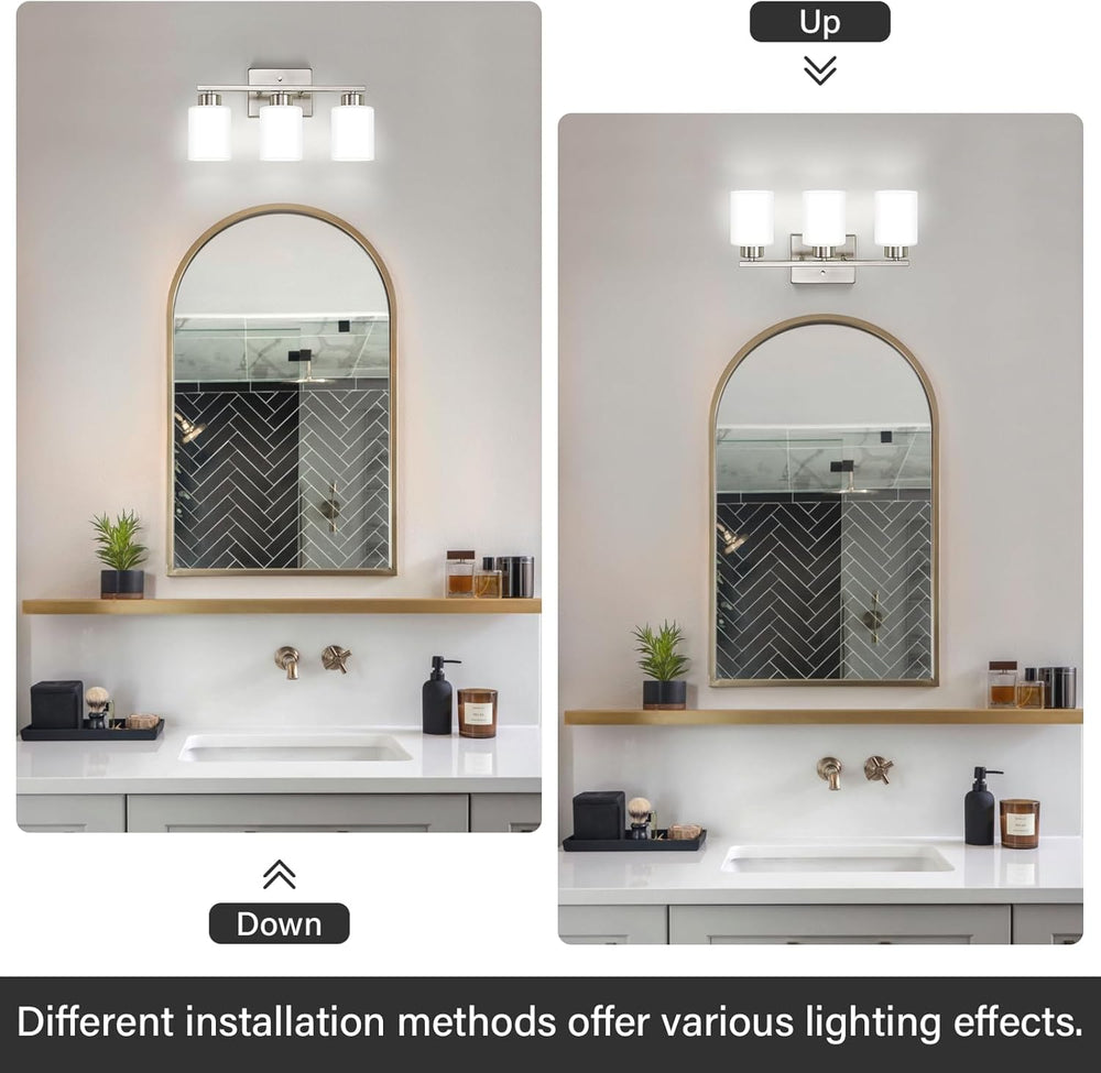 FonmYim Brushed Nickel Bathroom Light Fixtures Vanity Lights Over Mirror