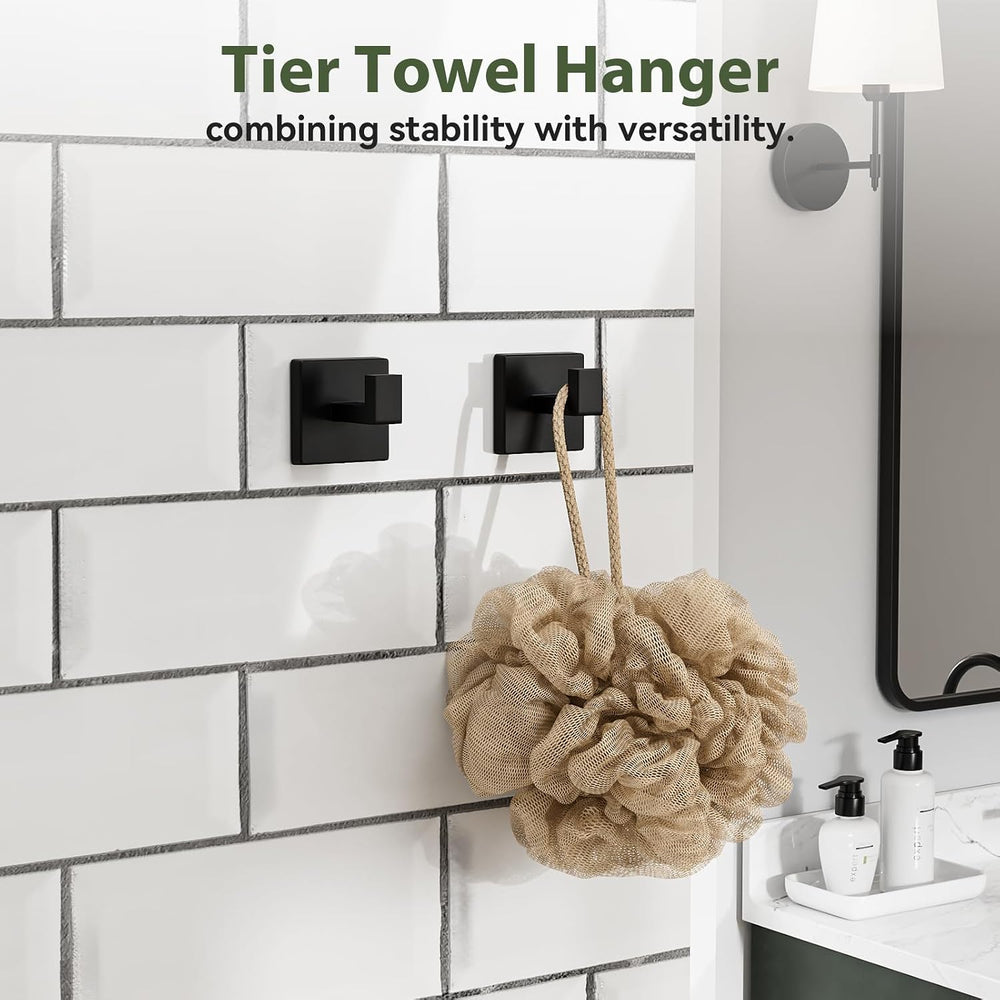 10-Pieces Matte Black Bathroom Accessories, 24 Inch Bathroom Hardware Set