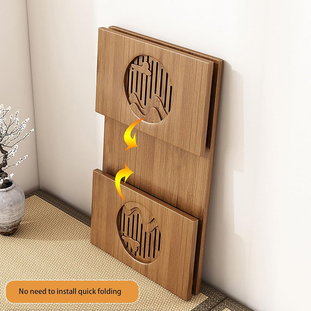 Foldable Japanese Floor Table Bamboo Japanese Coffee Table, Folding Coffee Ta...