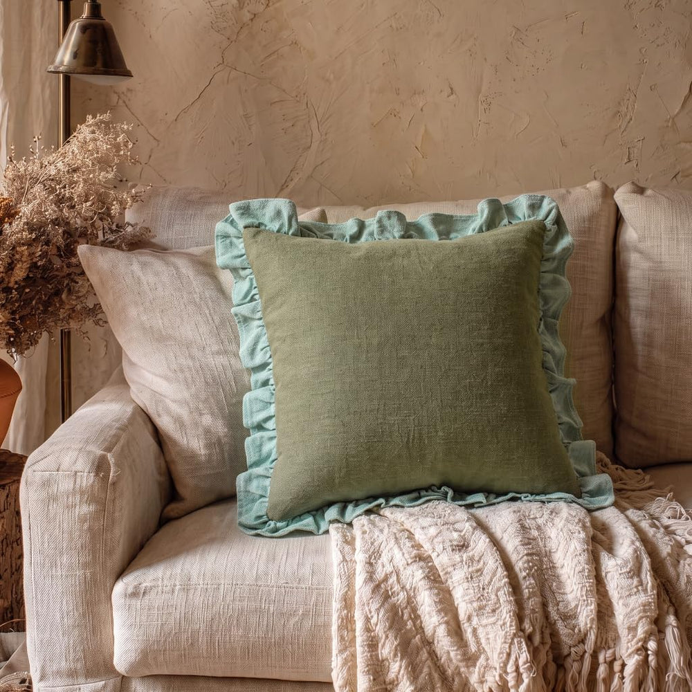 patdrea Designer Vintage Green Throw Pillow Covers,Set of 2,18"x18"