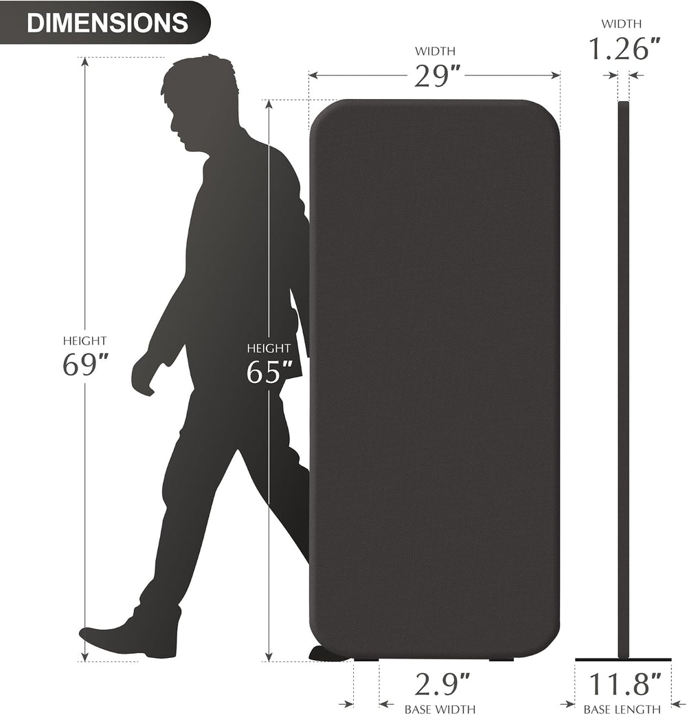 DECOLAB Room Divider Panel, Standing Privacy Partition Wall 29"x65"...