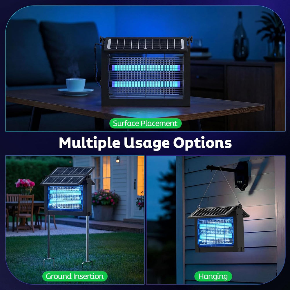 OnBeam Solar Bug Zapper Outdoor, Dual Solar Powered 4500V Mosquito Killer