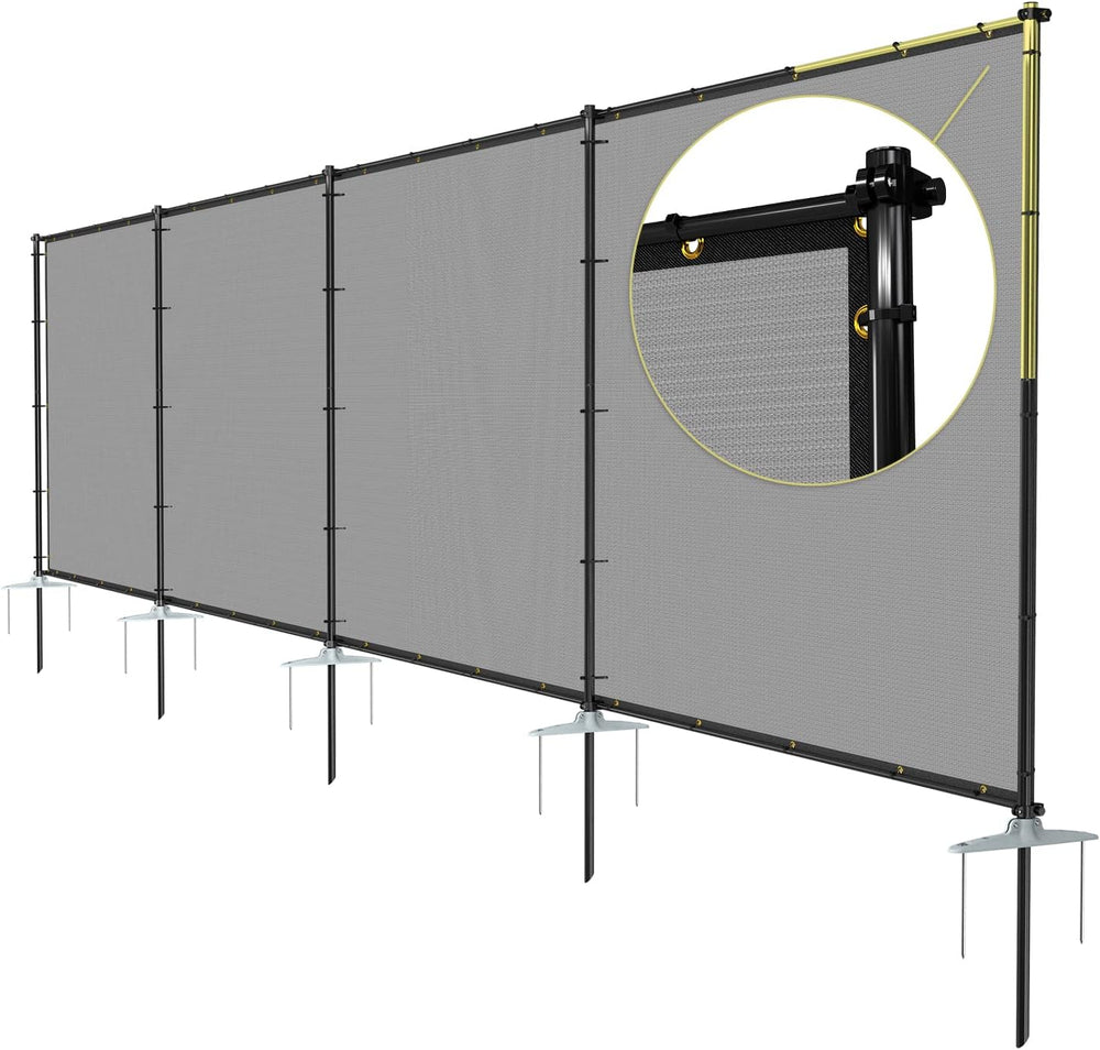 TANG 5'x24' Outdoor Privacy Screen FreeStanding, 220GSM Mesh Fencing ...
