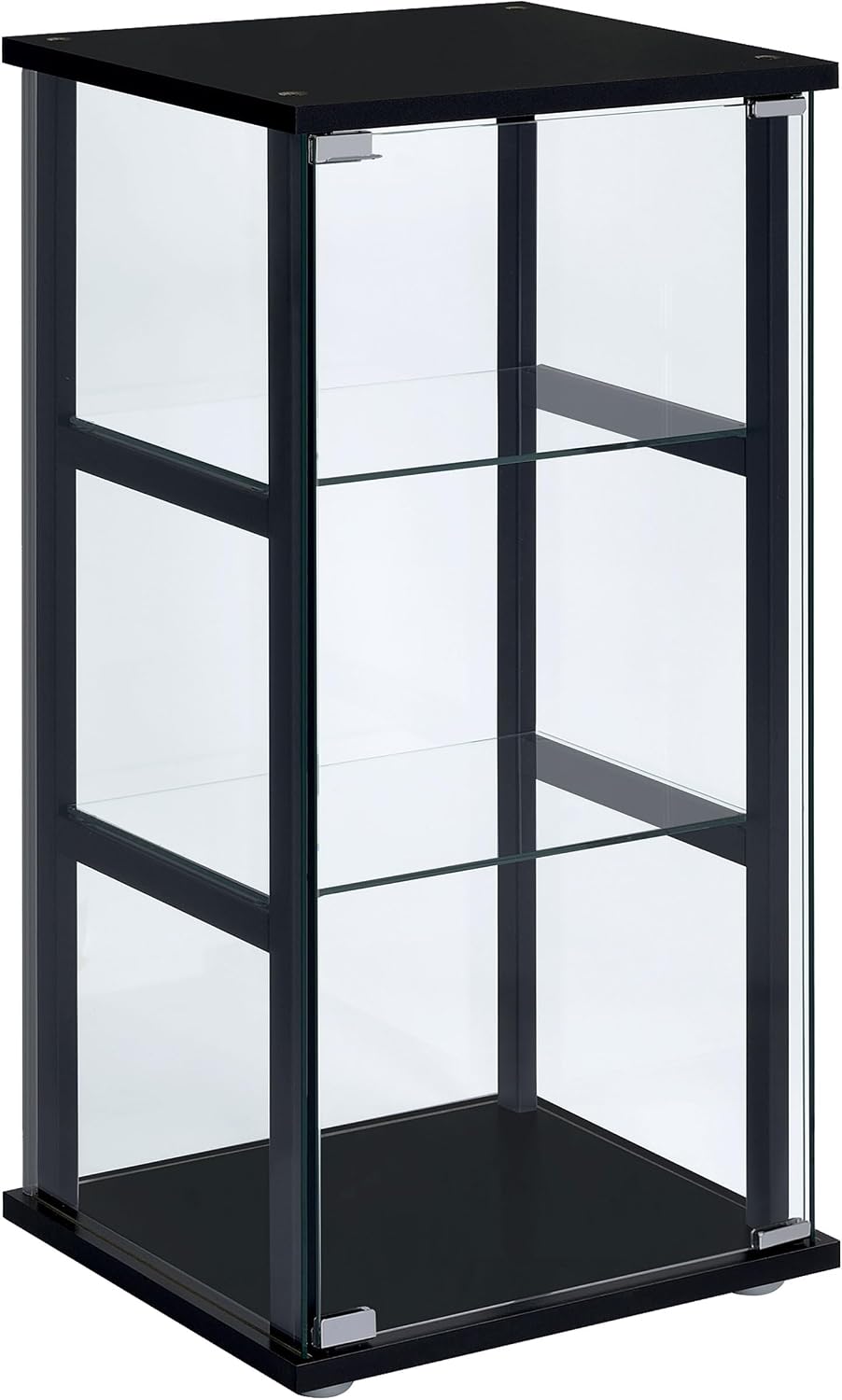 Coaster Cyclamen 17-Inch Curio Cabinet with Storage, Black 950179