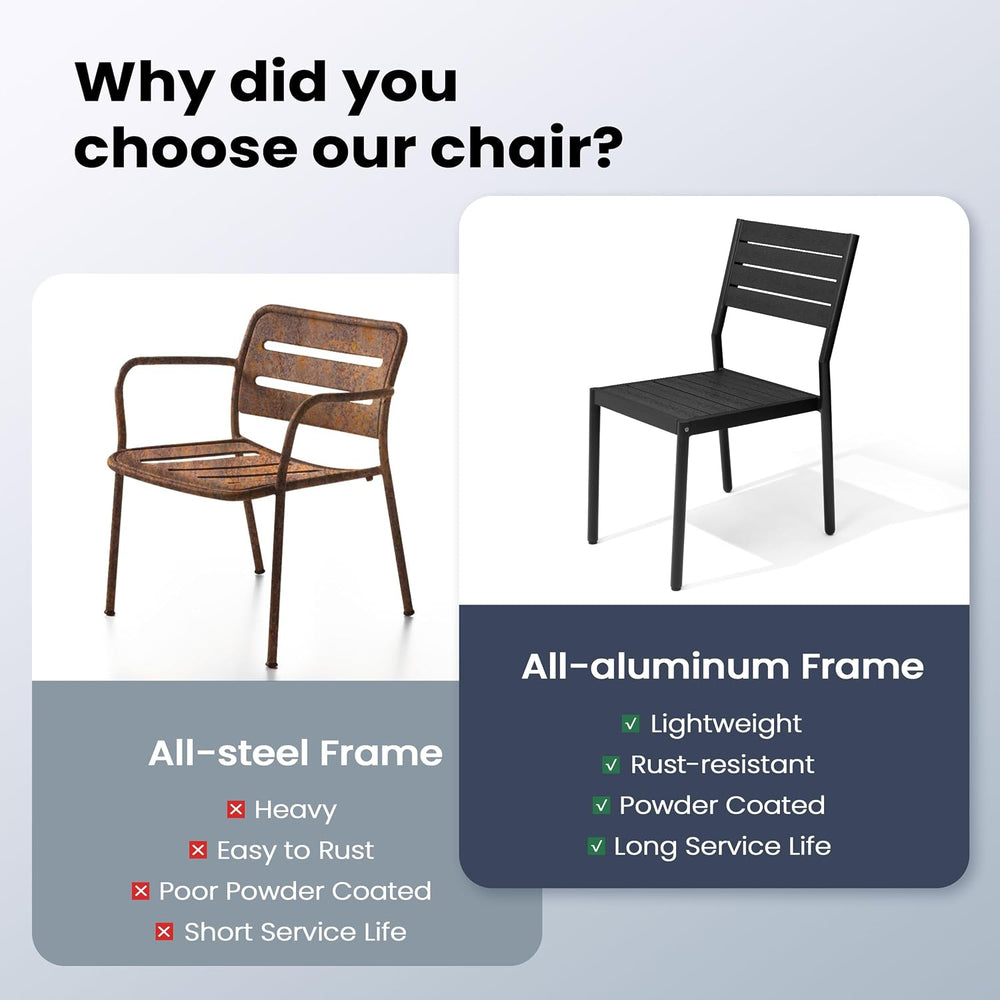 Pellebant Stackable Outdoor Patio Dining Chairs Set of 2