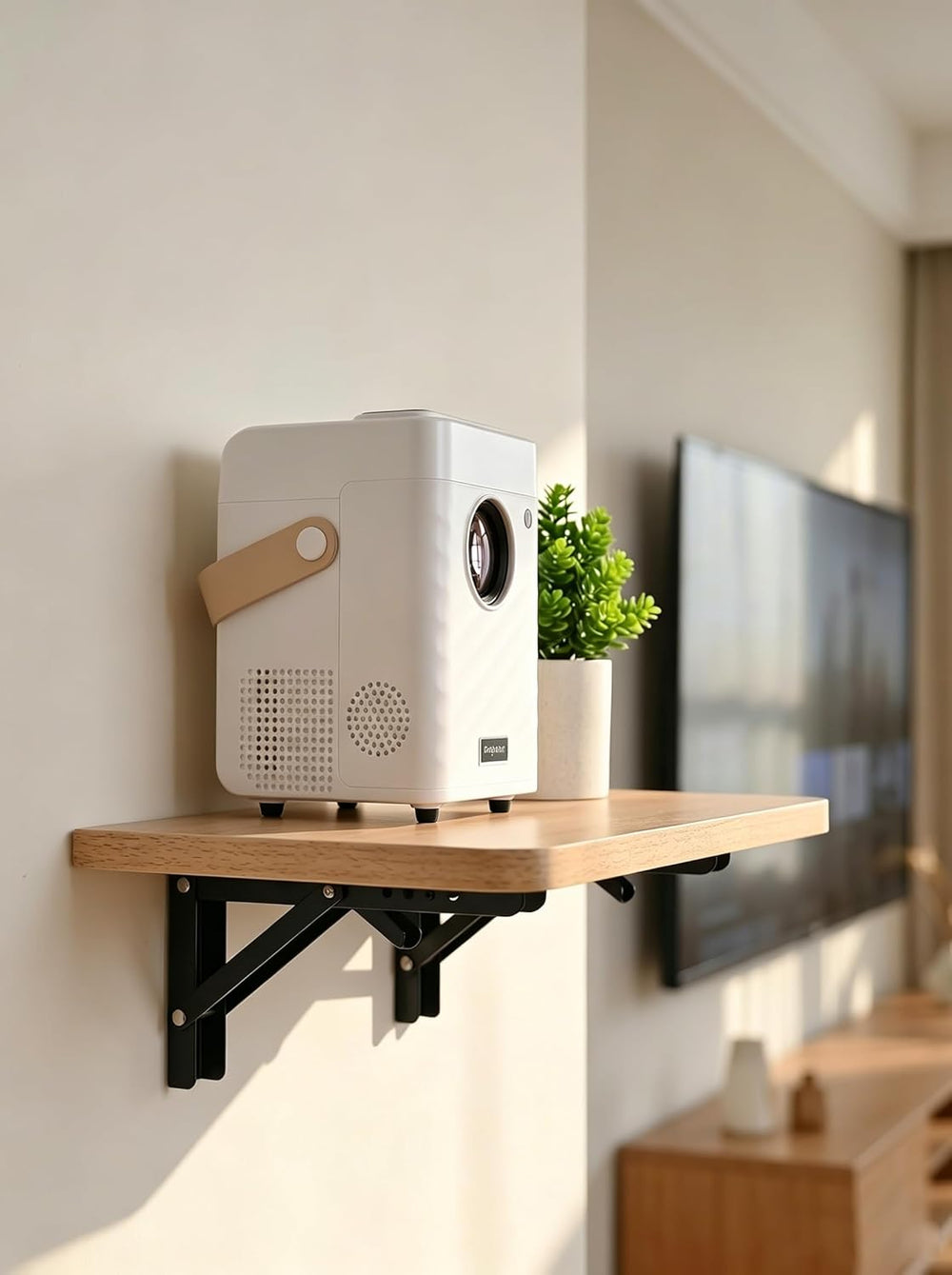 15.7" Floating Wall Shelf, Heavy-Duty Foldable with Bracket