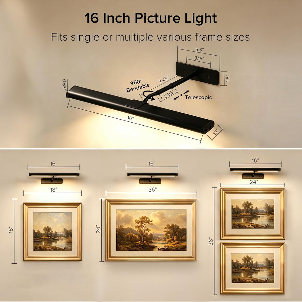 SANSI 6200mAh Picture Lights for Wall, Rechargeable Art Gallery Light