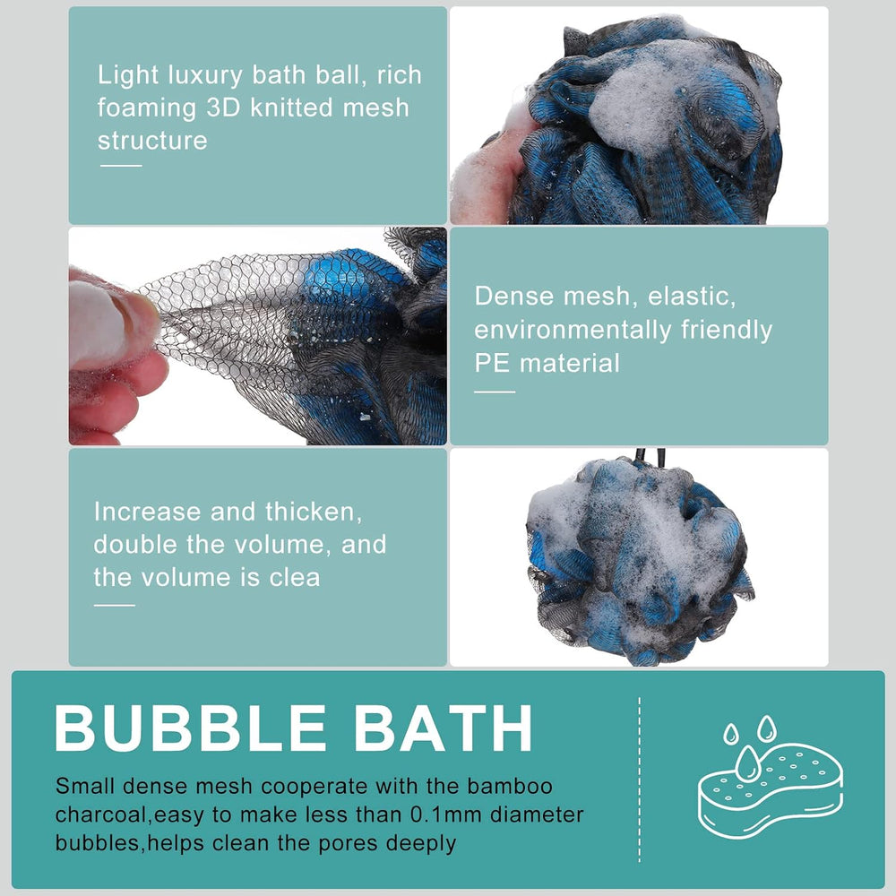 Sunnyray 36 Pcs 50g Bath Shower Loofah Sponge Bamboo Charcoal Shower Ball Bod...