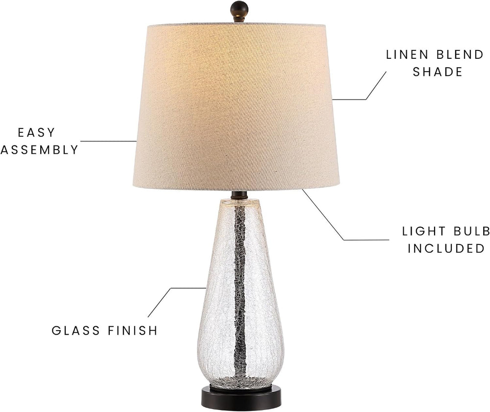 SAFAVIEH Naila Table Lamp, 25.5" Clear/Bronze TBL4256A