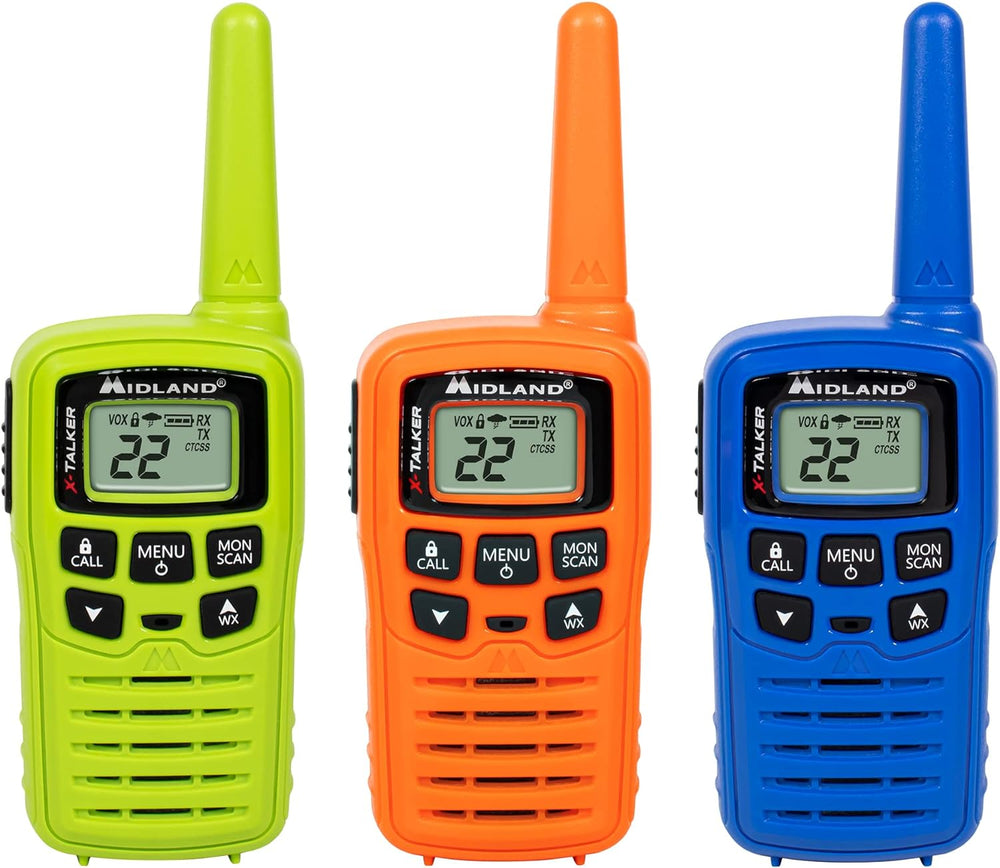 Midland T10 X-Talker FRS Walkie Talkie, Multicolor, 3 Pack