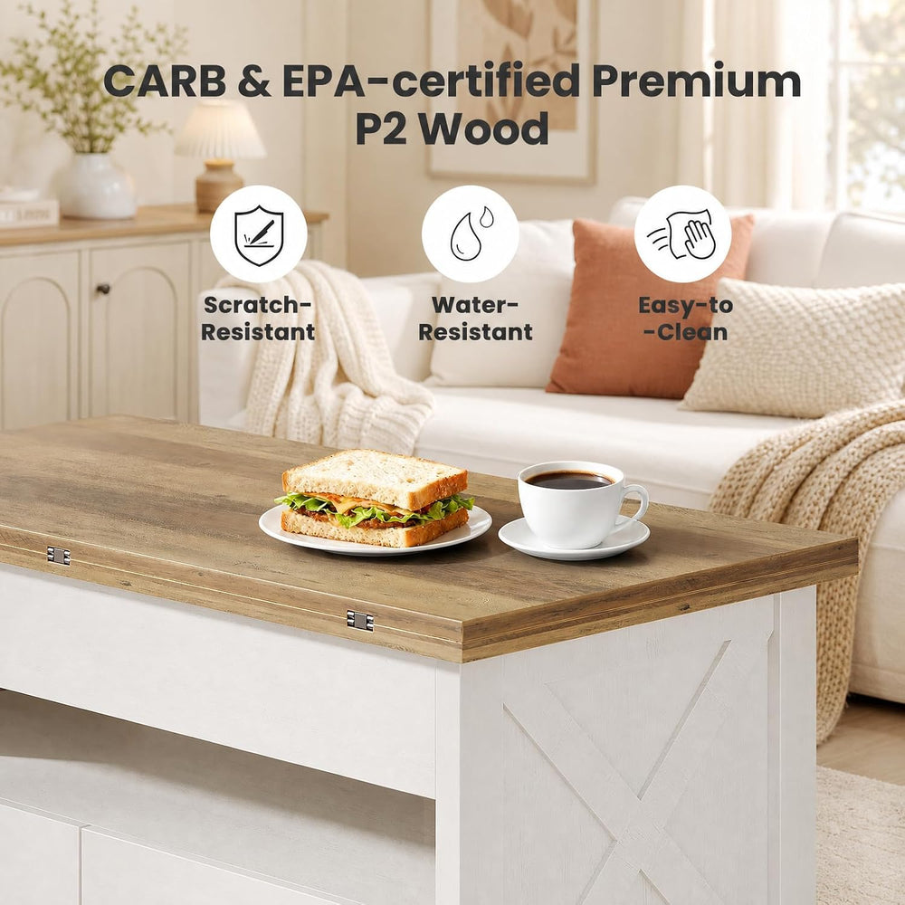 Amada Lift Top Coffee Table, 4 in 1 Convertible Coffee Table with Drawers and...