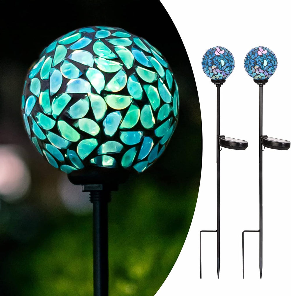 Afirst Solar Outdoor Decorative Light, Mosaic Stake for Yard Decor, 3.5"