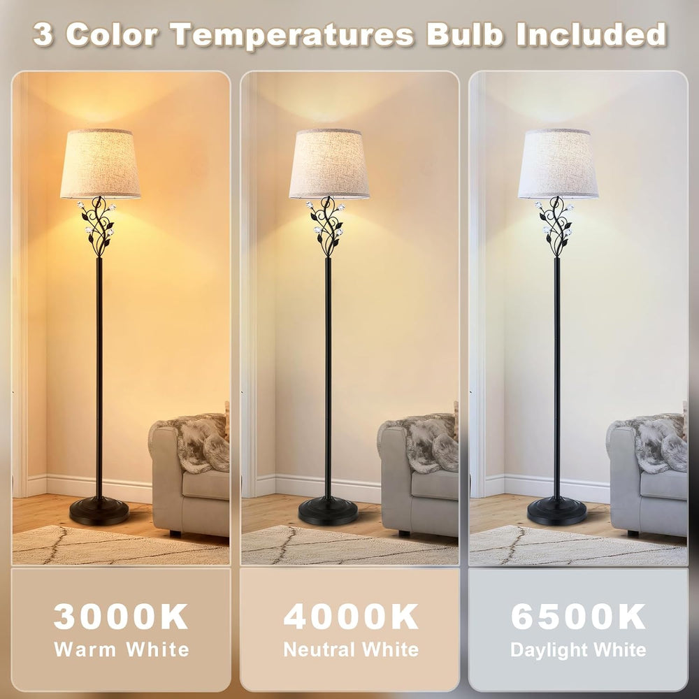 Sheetea 65’’ Floor Lamp for Living Room, Farmhouse Standing Lamp, Black