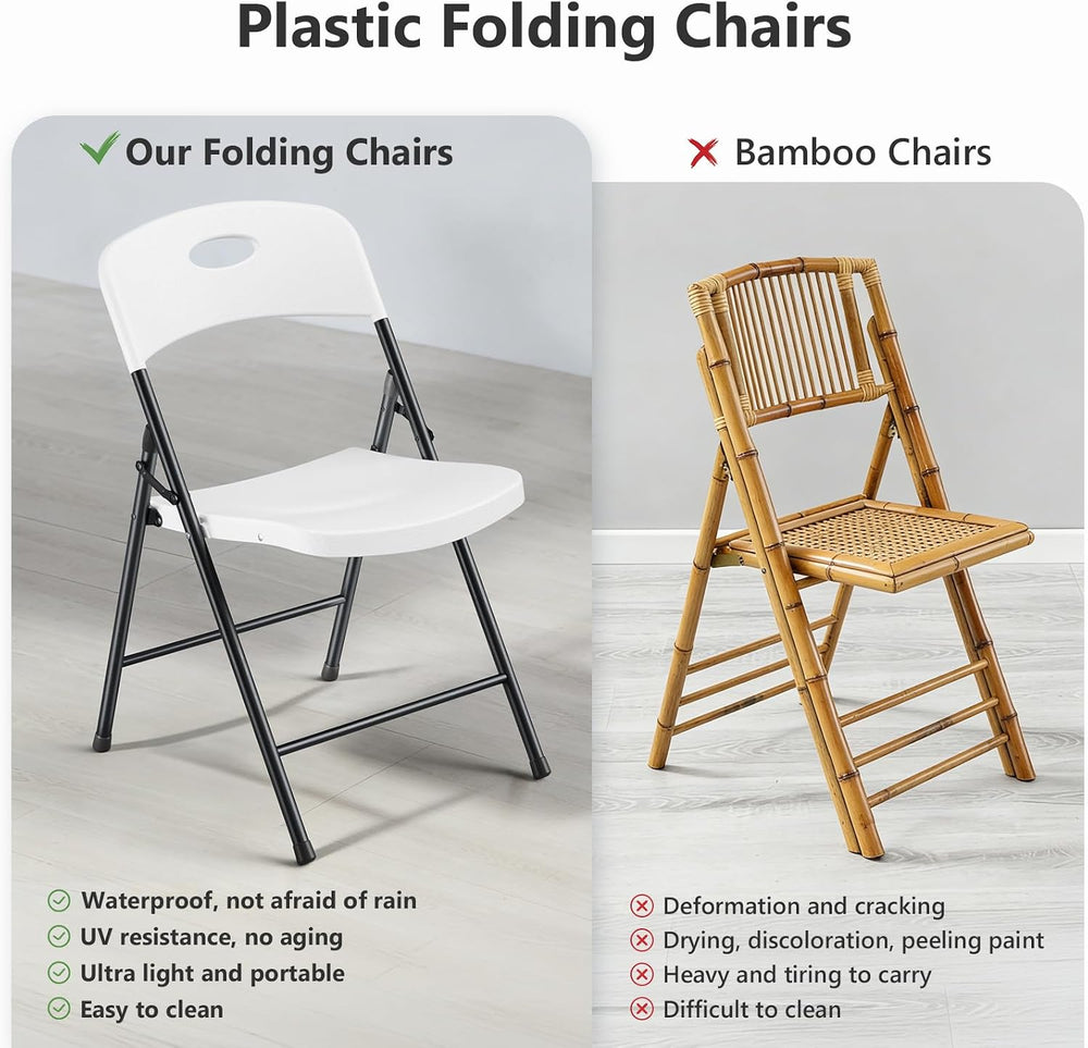 Folding Chairs 4 Pack, Outdoor Folding Chairs for Outside Indoor, Portable 35...