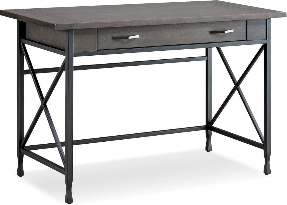 Leick Home Chisel & Forge Desk, 46", Smoke Gray, Matte Black