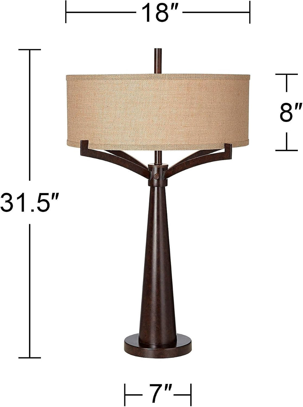 Franklin Iron Works Tremont Mid Century Modern Industrial Table Lamps 31.5&qu...