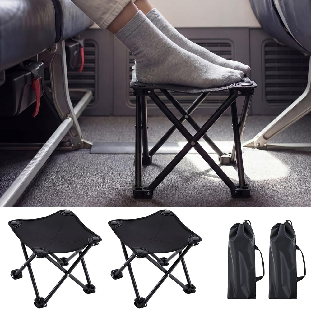 Ripeng 2 Pcs Portable Airplane Travel Foot Rest, Folding Camping Stool, Under...
