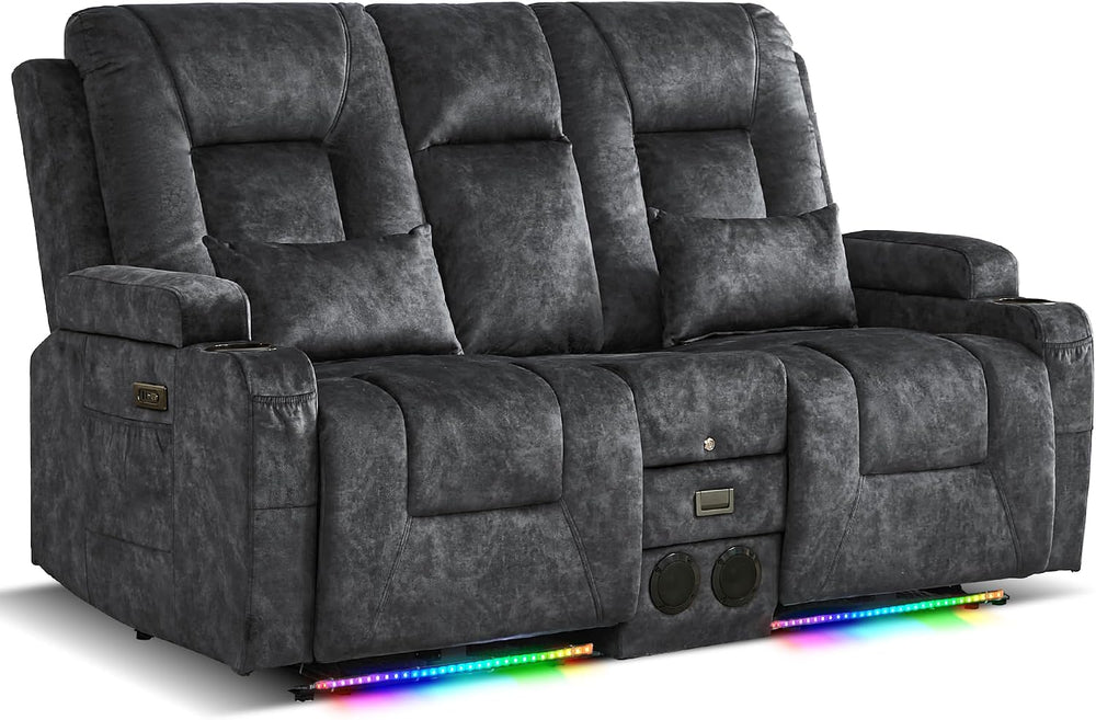 URRED Wall Hugger Power Reclining Loveseat Sofa,Gray:68.1" - 2 Seats