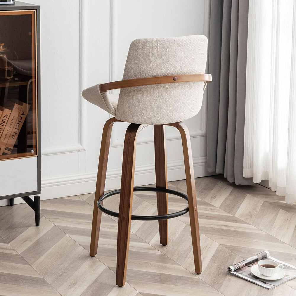 LUNLING 25.6" Counter Height Barstools Set of 2 Mid Century Modern Retro...