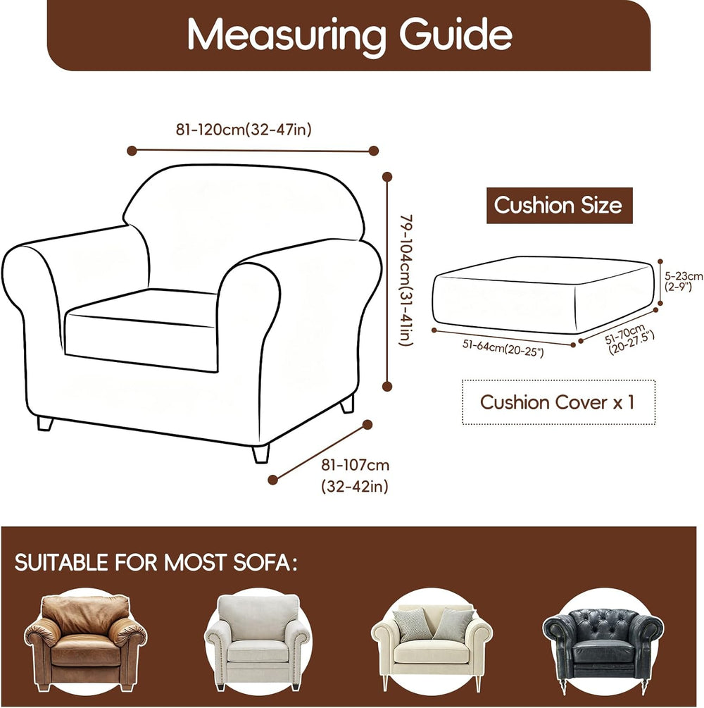2 Pieces Stretch Chair Cover Slipcover Decorative Couch Cover for Living Room...
