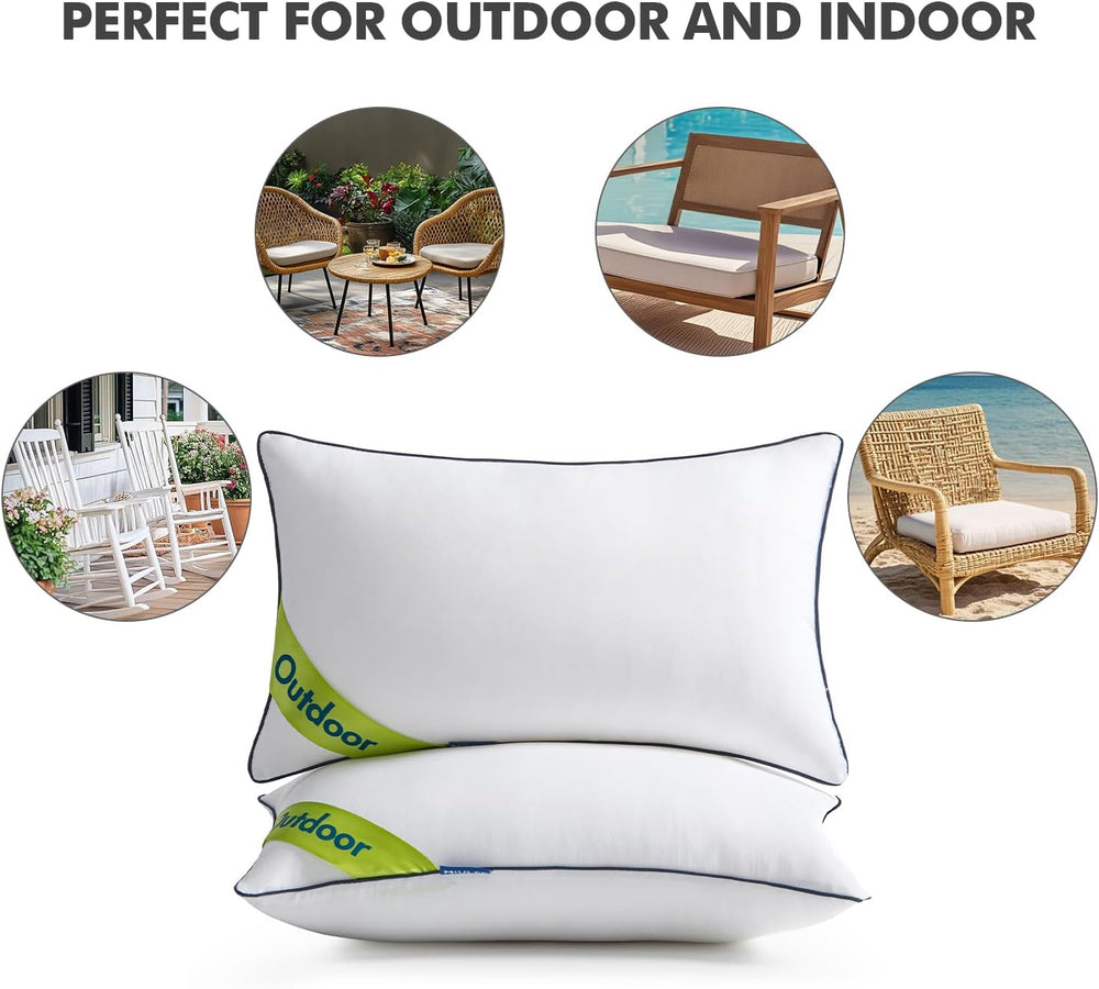 MIULEE 12x20 Outdoor Pillows Pack 4 Waterproof Pillow Inserts
