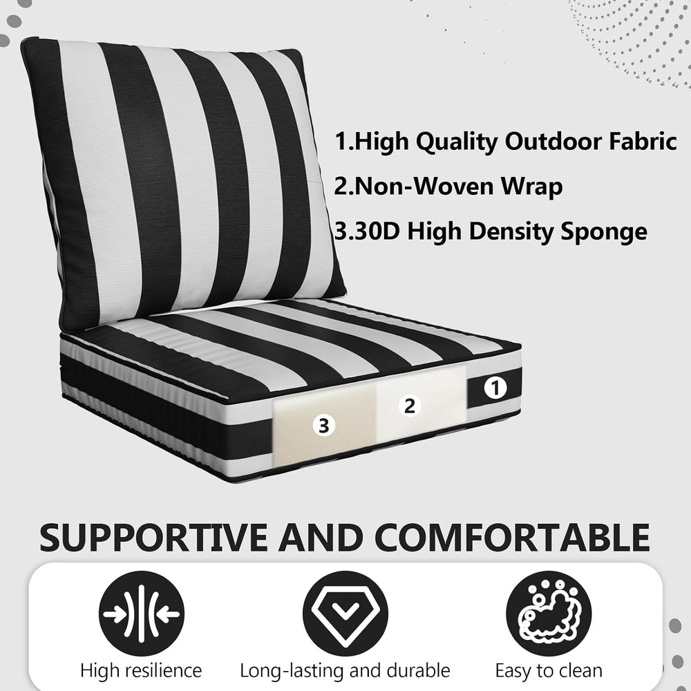 22" x 22" x 6" Outdoor Deep Seat Cushions Set - 4 Set Waterpro...
