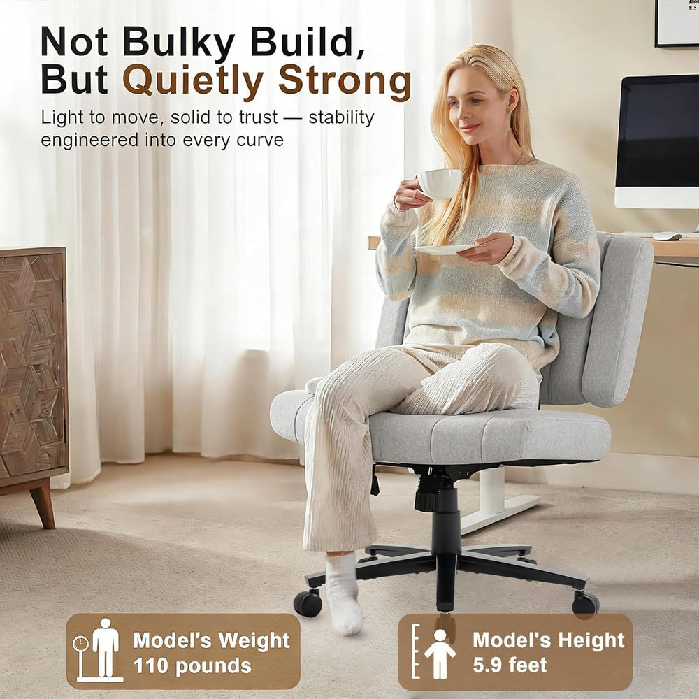 Vigosit Criss Cross Office Chair, Plush Oversized for Cross-Legged Sitting, A...