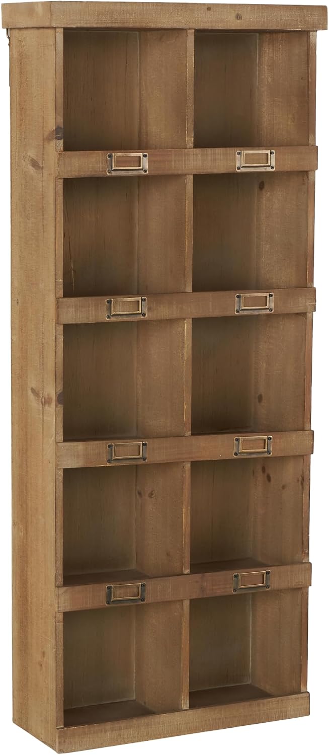 Deco 79 45887 Wall Shelf, Brown,18"L x 7"W x 42"H