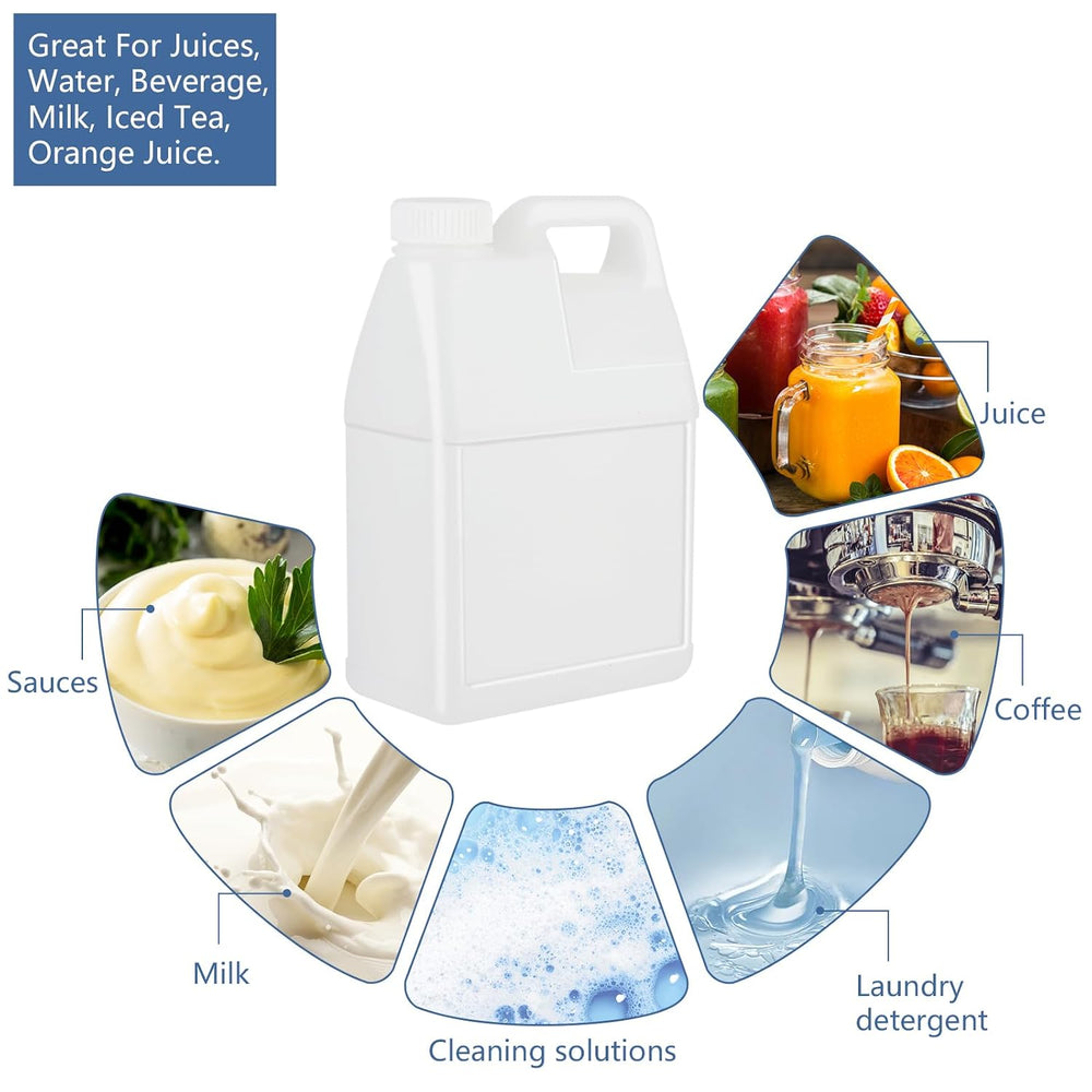 6 Pack 64 oz Clear Plastic Jugs with Lids, Water Jug Storage Containers with ...