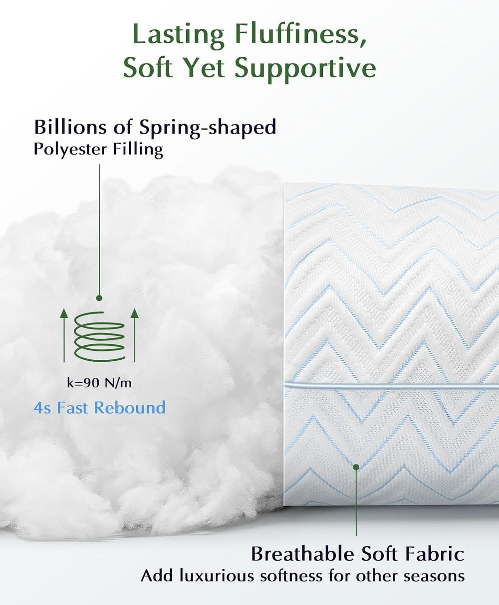 DIORIS Pillows Queen Size Set of 2, Cooling Bed Pillows for Sleeping
