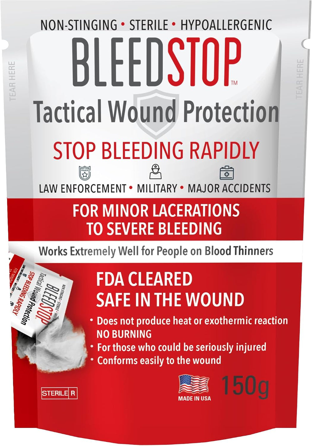 BleedStop First Aid Bleeding Control Powder – Rapid Blood Clotting for Seriou...