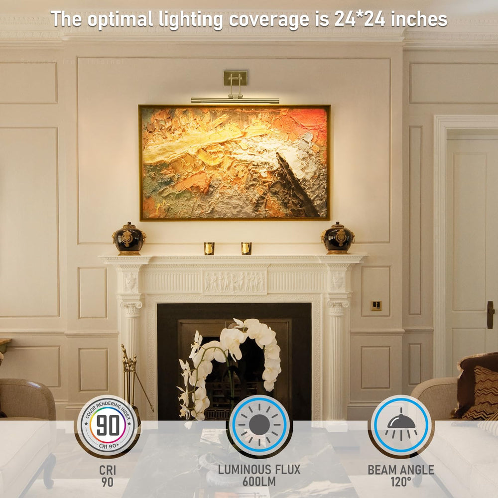 LEONLITE 3CCT Dimmable LED Picture Light, CRI90, Adjustable, Antique Brass