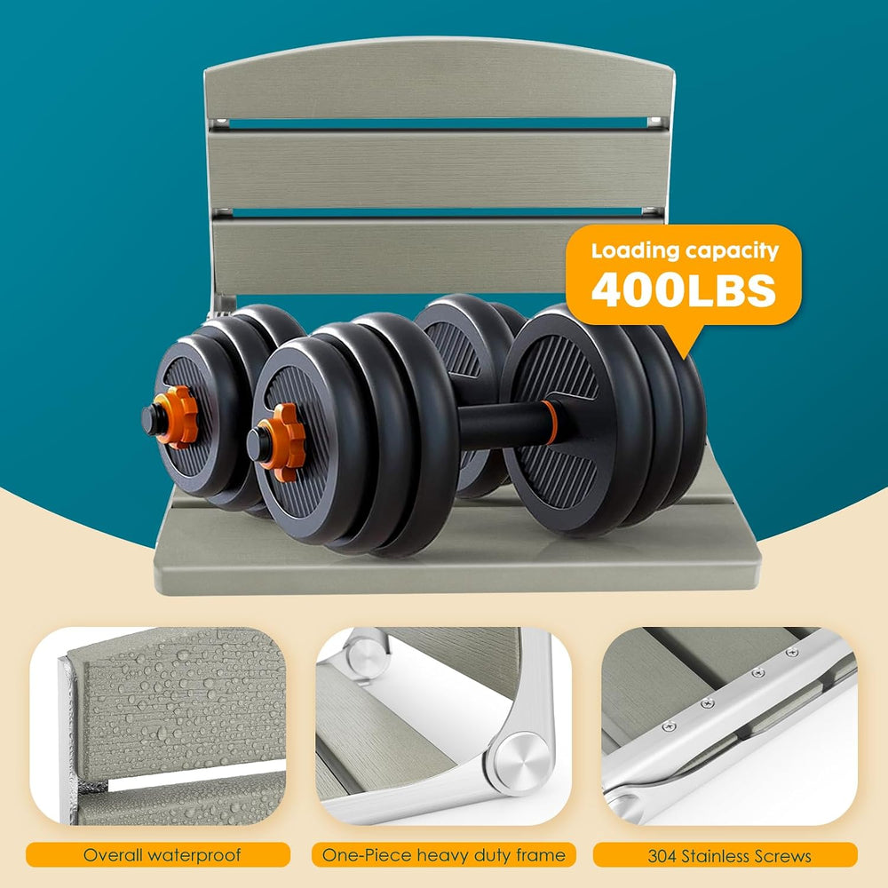 Folding Shower Seat, 16" Folding Shower Seat Wall Mounted, Grey