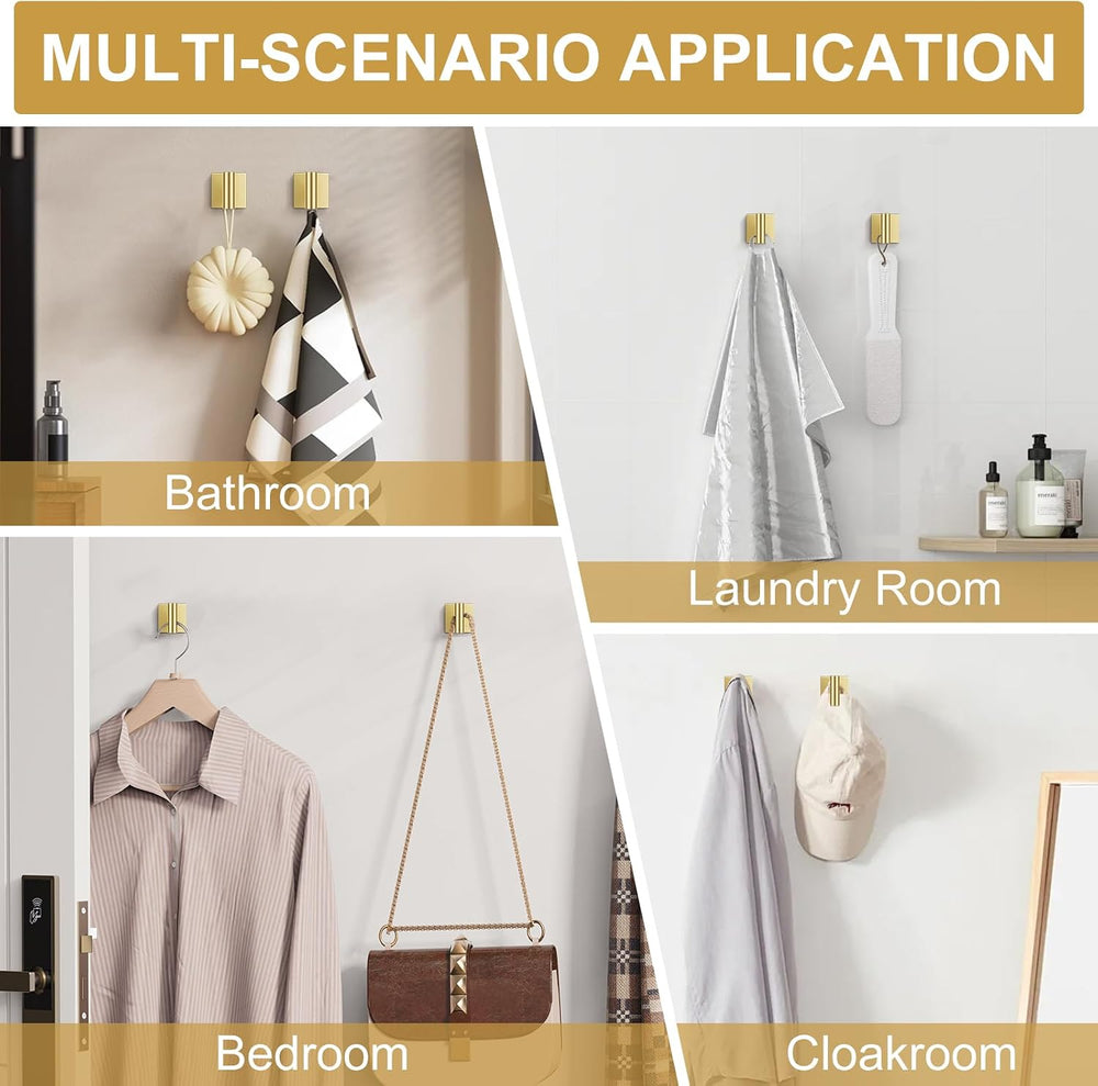 10 Pieces Brushed Gold Towel Bar Set, Double Dase Toilet Paper Holder Bathroo...