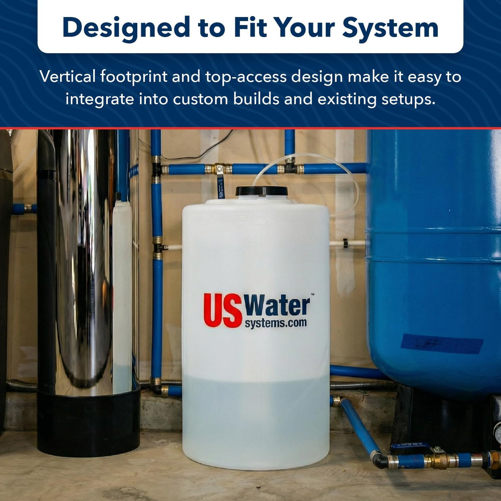 US Water Systems White 35 Gallon Water Storage Tank, Locking Lid