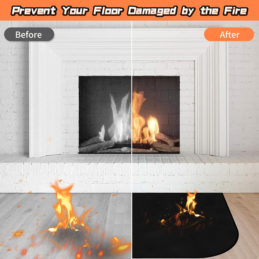 Fireplace Mat, Hearth Rug Fireproof, Fireplace Floor Mat, Fireproof Rug for F...