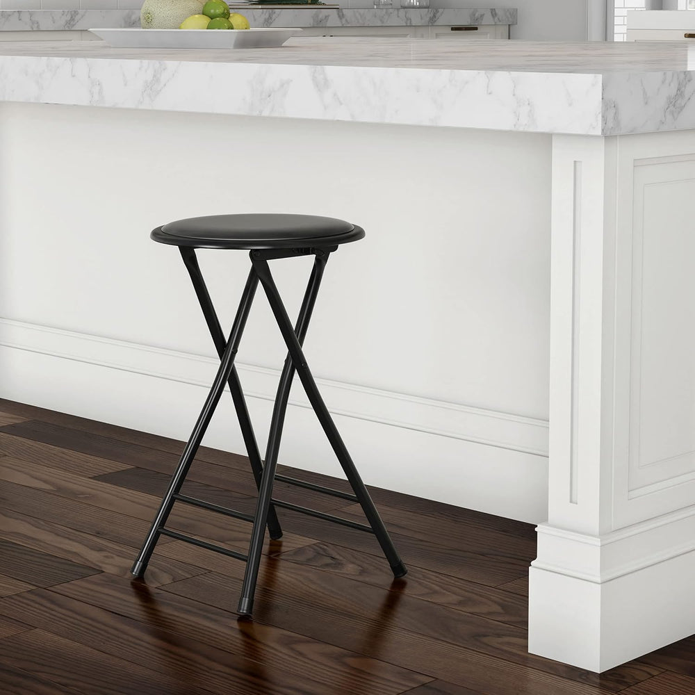 Folding Stool - Portable Backless 24-Inch Stool with 225lb Capacity, Single