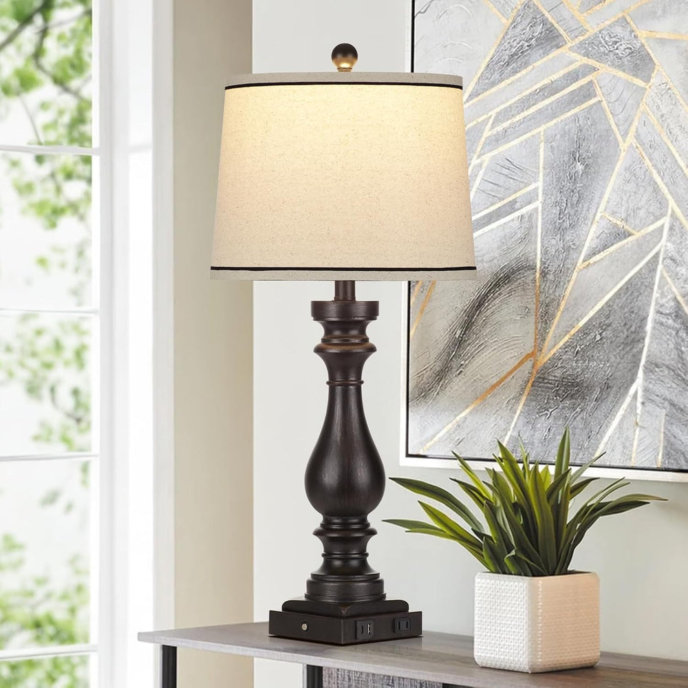 Table Lamps for Living Room,Vintage Bedside Nightstand Bedroom Lamp,Single