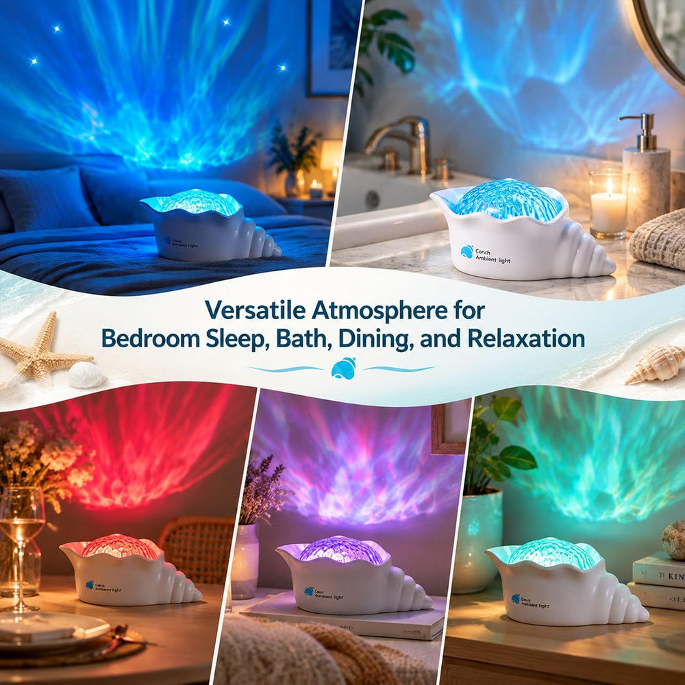 Ocean Projector Light for Room Decor, Cordless Shower Lamp Wave Lighting