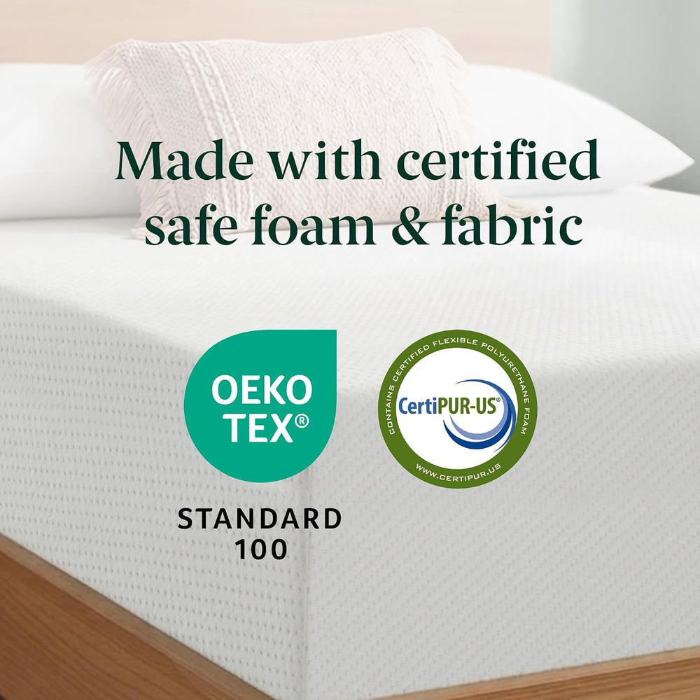 Zinus Memory Foam 12 Inch Green Tea Mattress, King, White