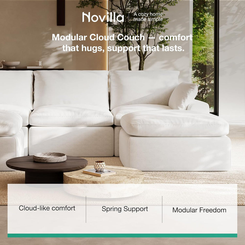 Novilla Modular Cloud Couch, Modern Sectional Sofa with Smarts Coil® Support,...