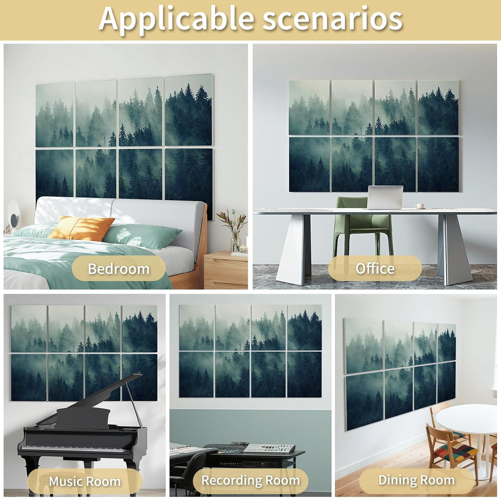 Art3d Acoustic Wall Panels, 48 x 32 in Set, 8-Pack Decorative Wall Art