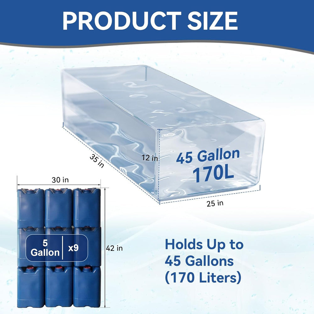 Emergency Drinking Water Storage 45 Gallon 3 Pack, Food-Grade Bathtub Bladder...